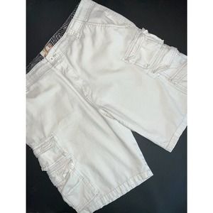 VTG OP OCEAN PACIFIC STONE BEIGE COTTON CARGO SHORTS VINTAGE SZ 40
